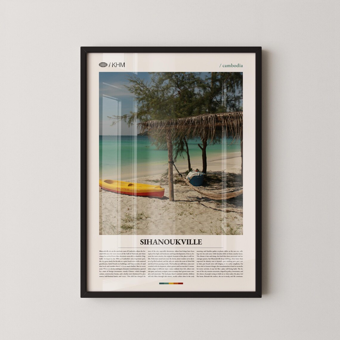 Sihanoukville Cambodia Tropical Beach Kayak Scenic Travel Poster