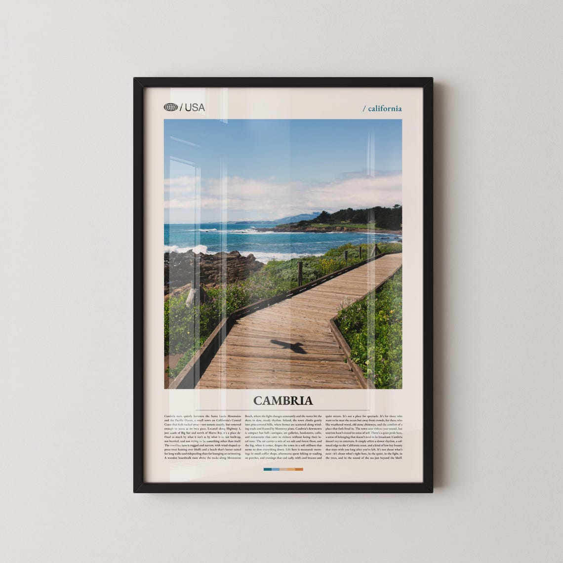 Cambria California Moonstone Beach Trail Boardwalk Travel Poster