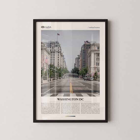 Washington DC Grand Avenue Historic Buildings Streetscape Poster