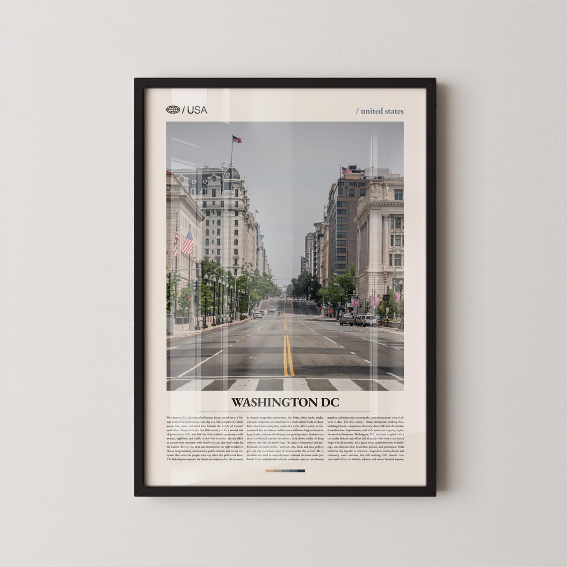 Washington DC Grand Avenue Historic Buildings Streetscape Poster