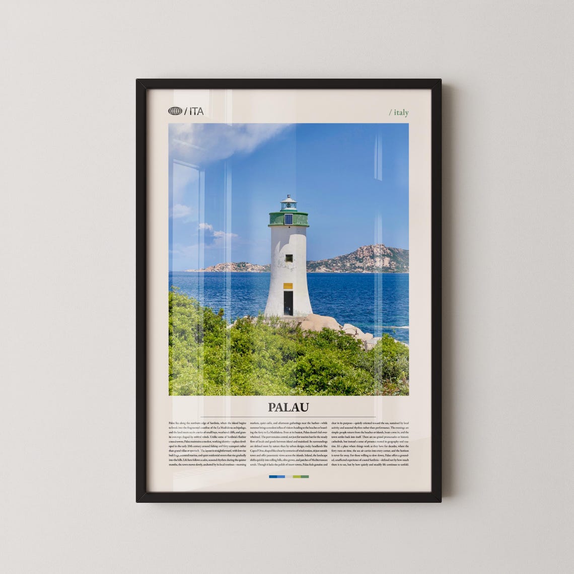 Palau Sardinia Italy Photography Poster with Coastal Lighthouse View
