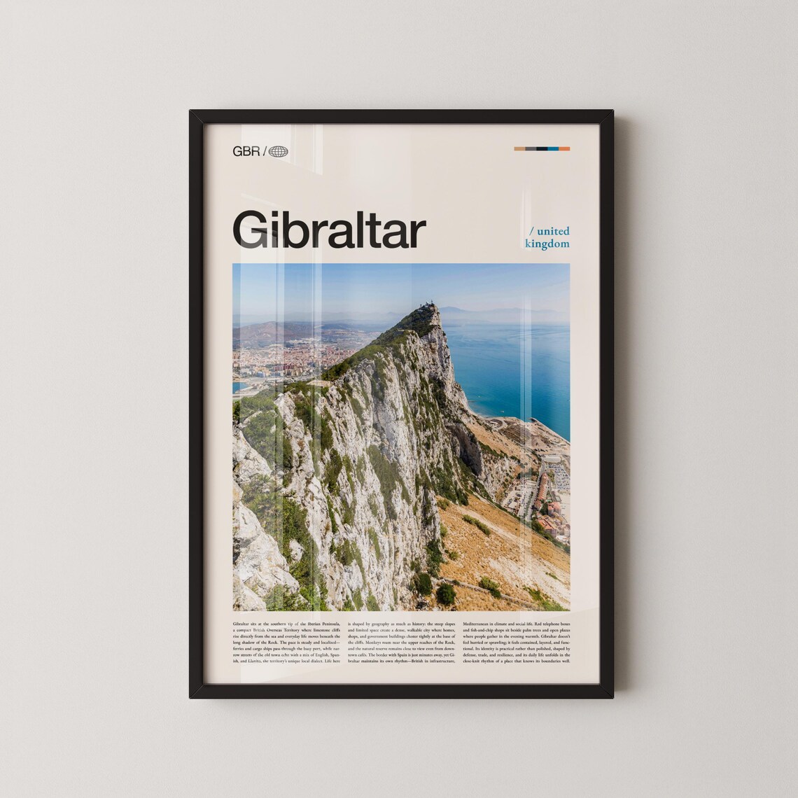 Gibraltar The Rock Mediterranean Coast View Photography Travel Poster