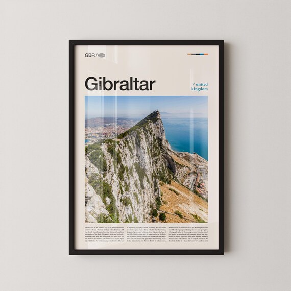 Gibraltar The Rock Mediterranean Coast View Photography Travel Poster