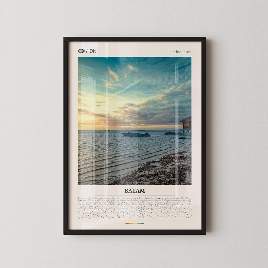 Batam Indonesia Tropical Beach Sunset Poster, Island Travel Gift Art