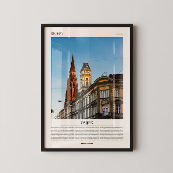 Osijek Croatia Historic Architecture Photography Travel Poster