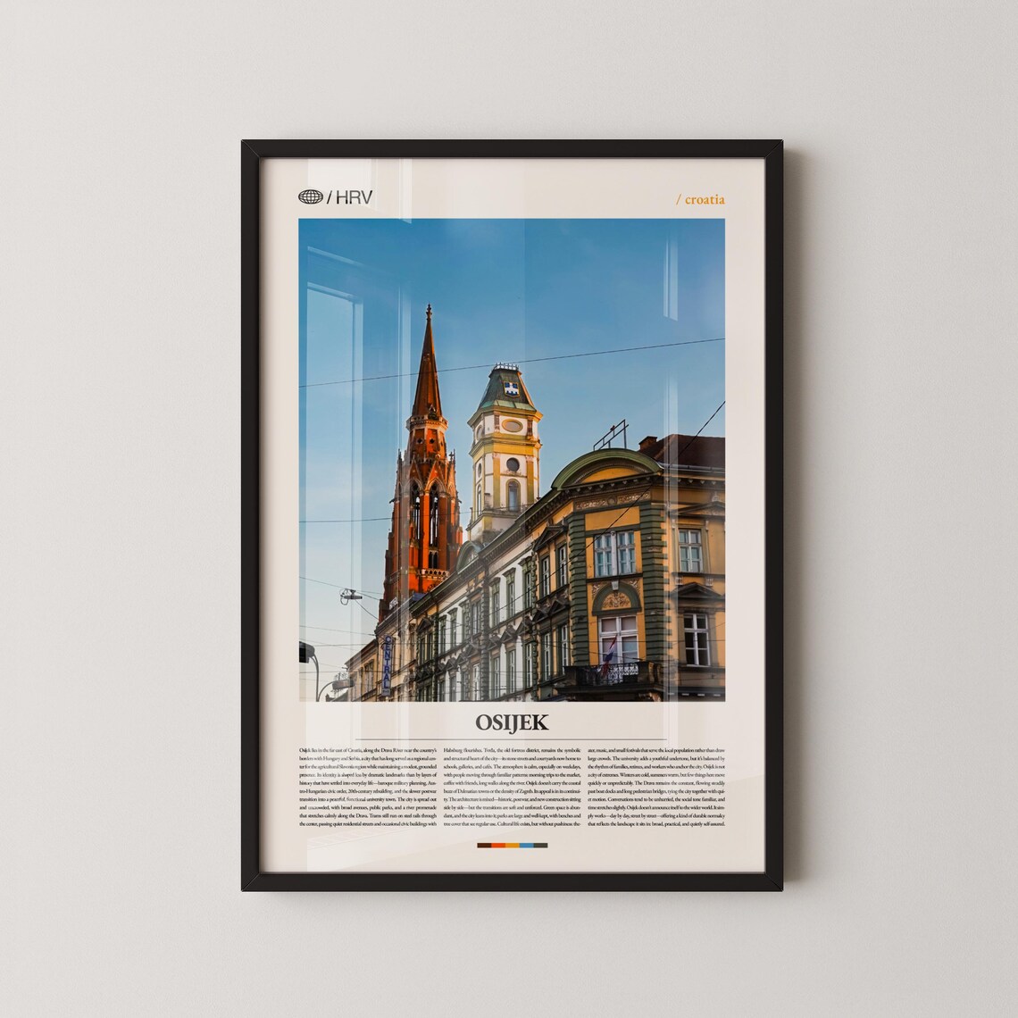 Osijek Croatia Historic Architecture Photography Travel Poster