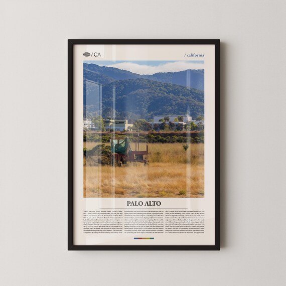 Palo Alto California Vintage Farm Truck Golden Grass Photo Poster