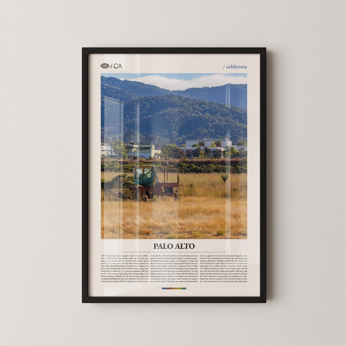 Palo Alto California Vintage Farm Truck Golden Grass Photo Poster