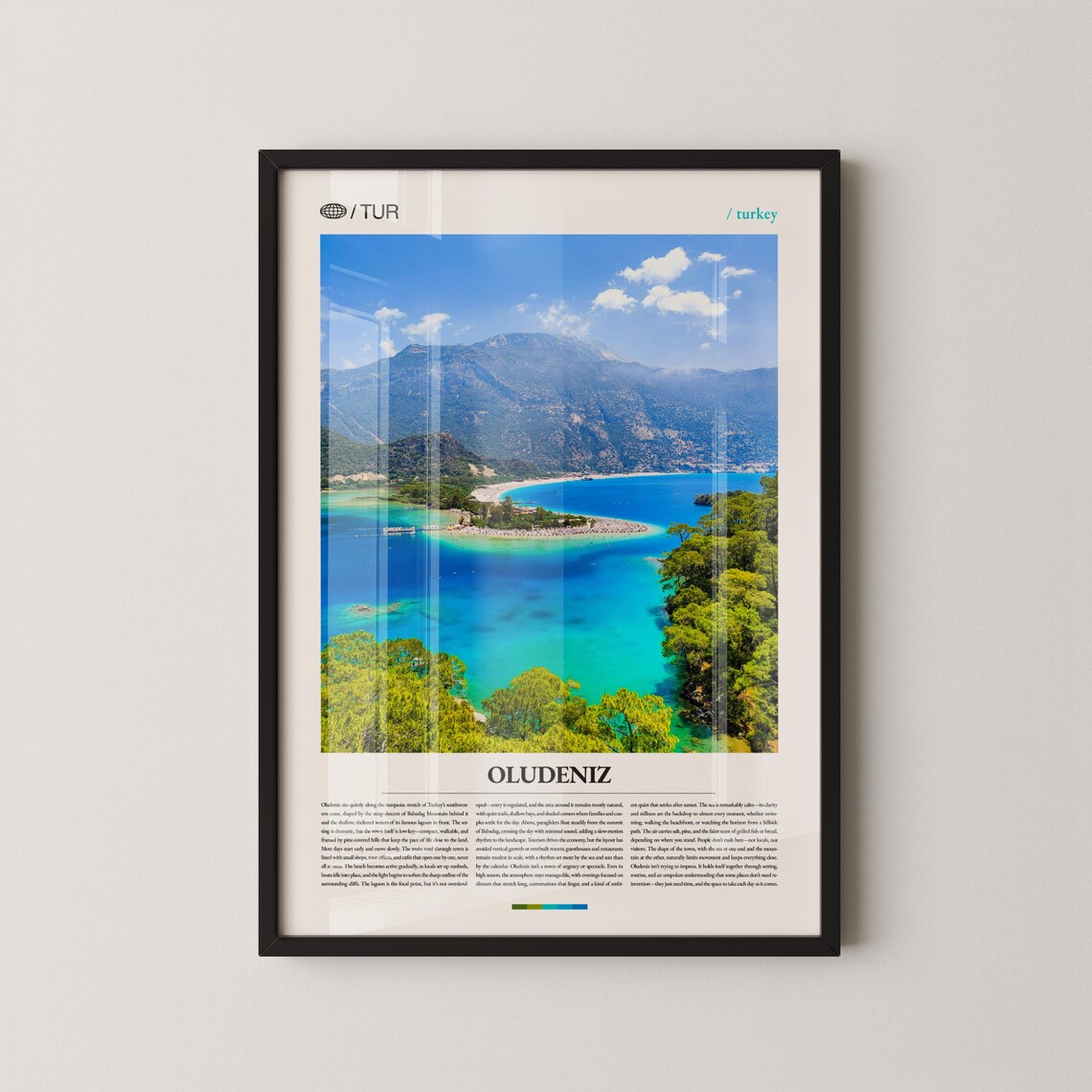 Oludeniz Turkey Blue Lagoon Coastal Travel Photography Poster