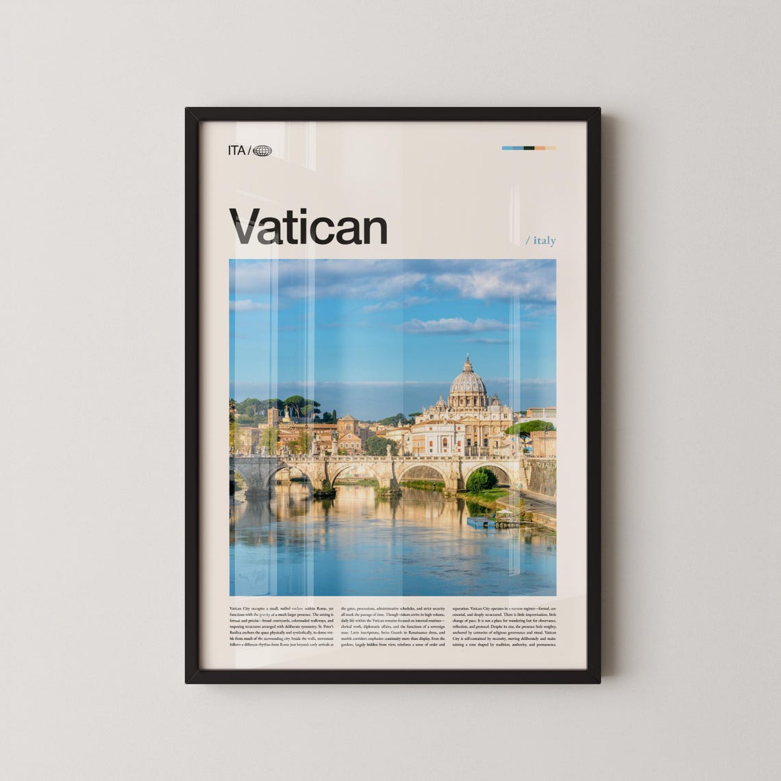 Vatican City St Peters Basilica Bridge Travel Photography Poster