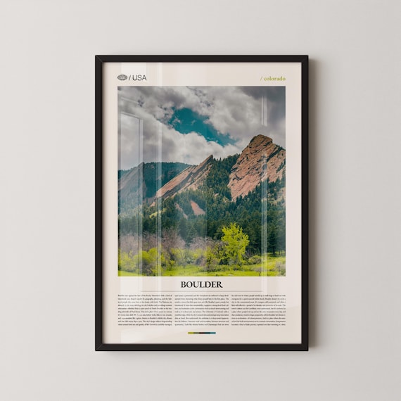 Boulder Colorado USA Flatirons Red Rock Formation Travel Poster