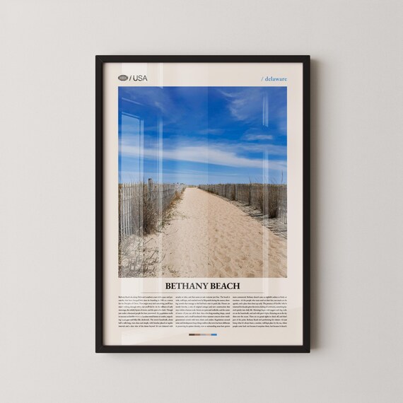 Bethany Beach Delaware Dune Walkway Coastal Photo Travel Poster