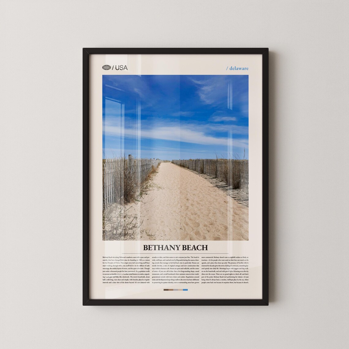 Bethany Beach Delaware Dune Walkway Coastal Photo Travel Poster