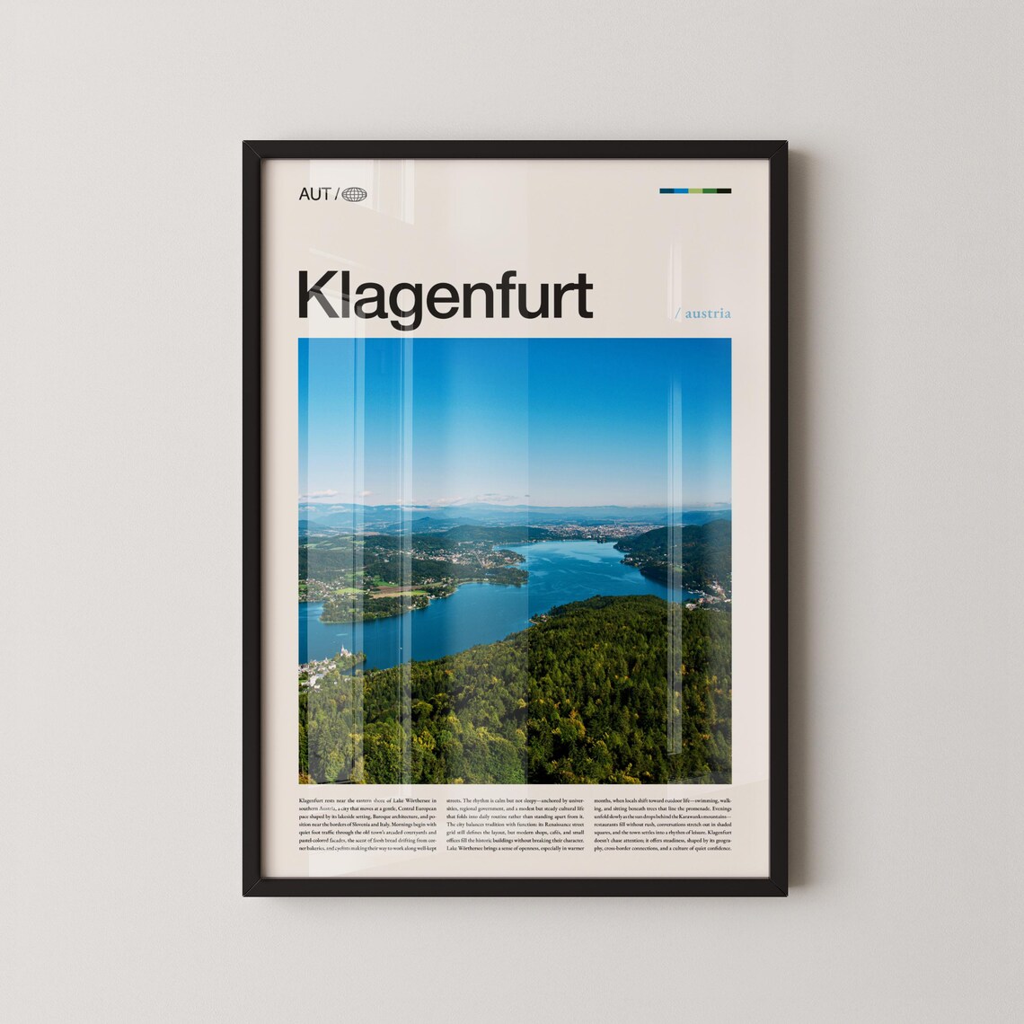 Klagenfurt Austria Wall Art Historic Cityscape And Wrthersee Sunset Print Poster Scenic European Photography Urban Decor