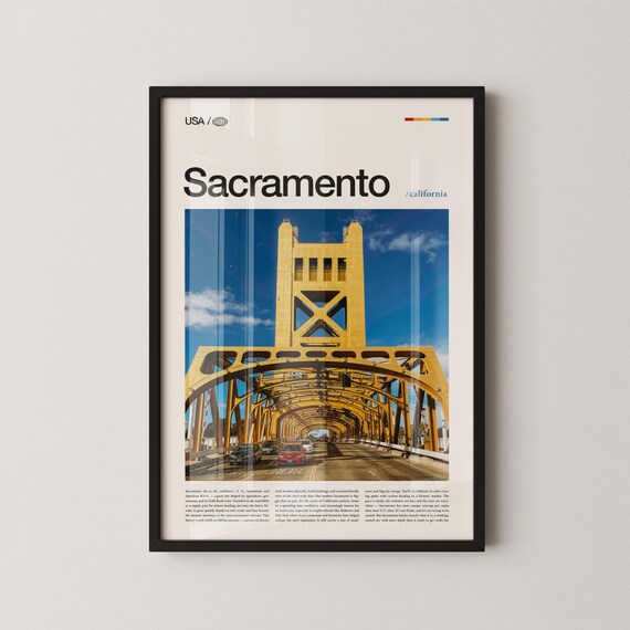 Sacramento California Tower Bridge Daylight Cityscape Poster