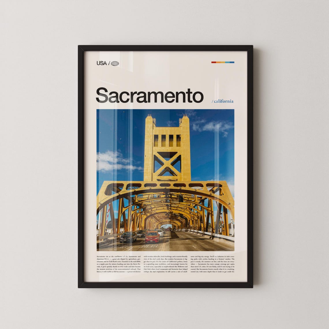 Sacramento California Tower Bridge Daylight Cityscape Poster