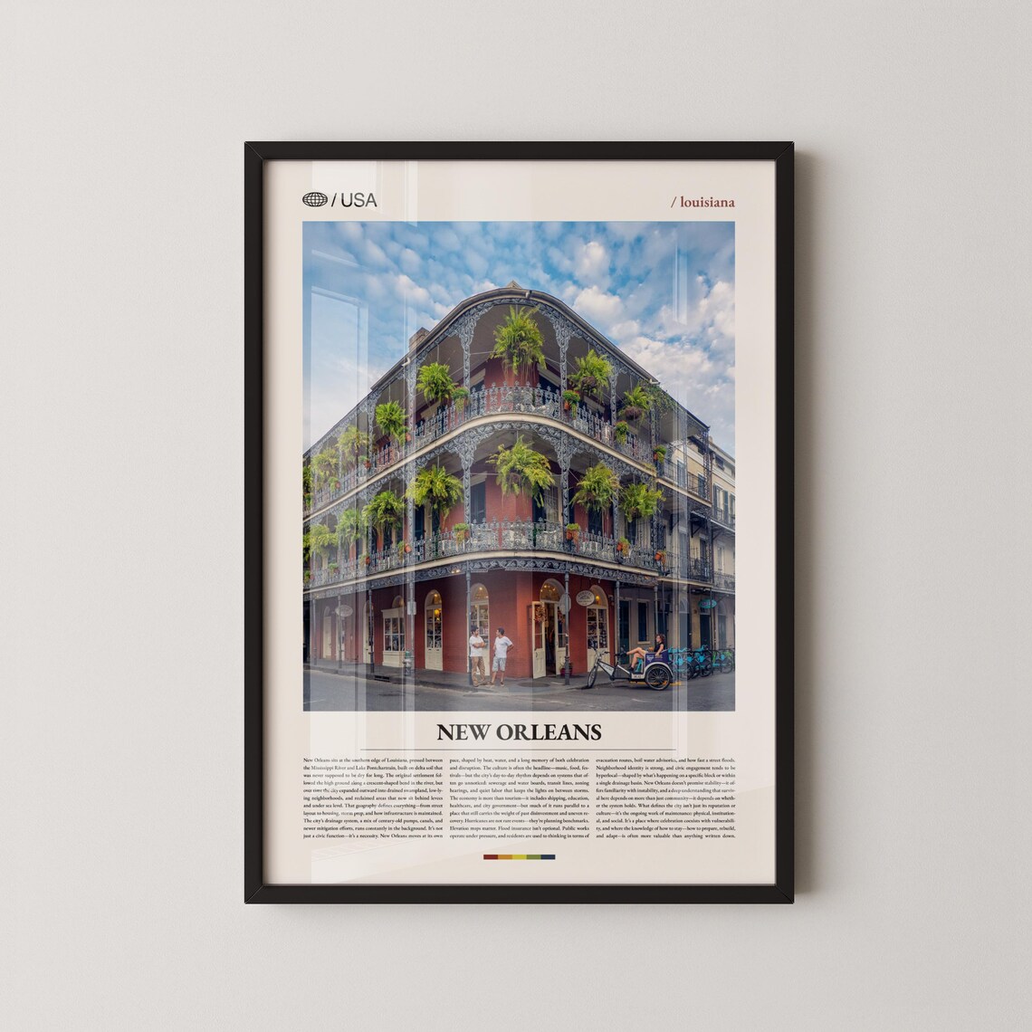 New Orleans French Quarter Iron Balcony Corner Photo Travel Poster