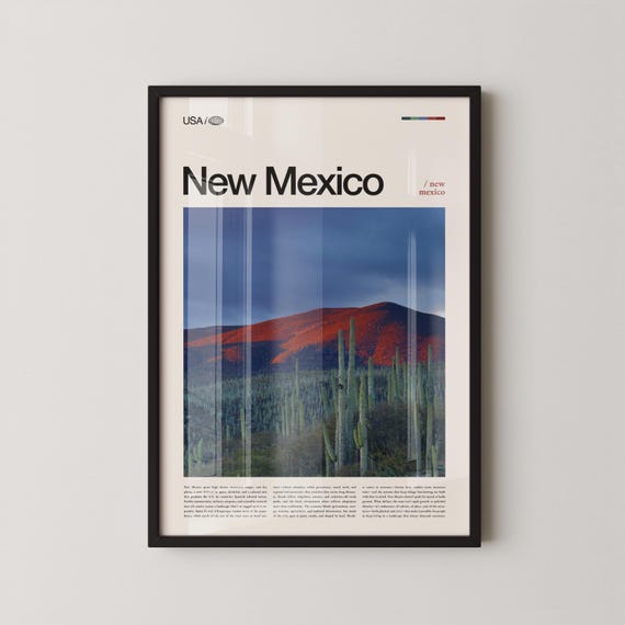 New Mexico Print Wall Art Desert Landscape Poster Southwest Scenery Photo High Decor Nature