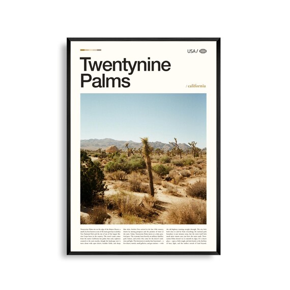 Twentynine Palms California Joshua Tree Desert Travel Poster