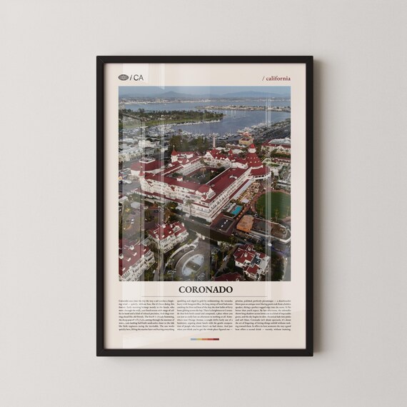 Coronado California Red Roof Beach Resort Marina Aerial Photo Poster