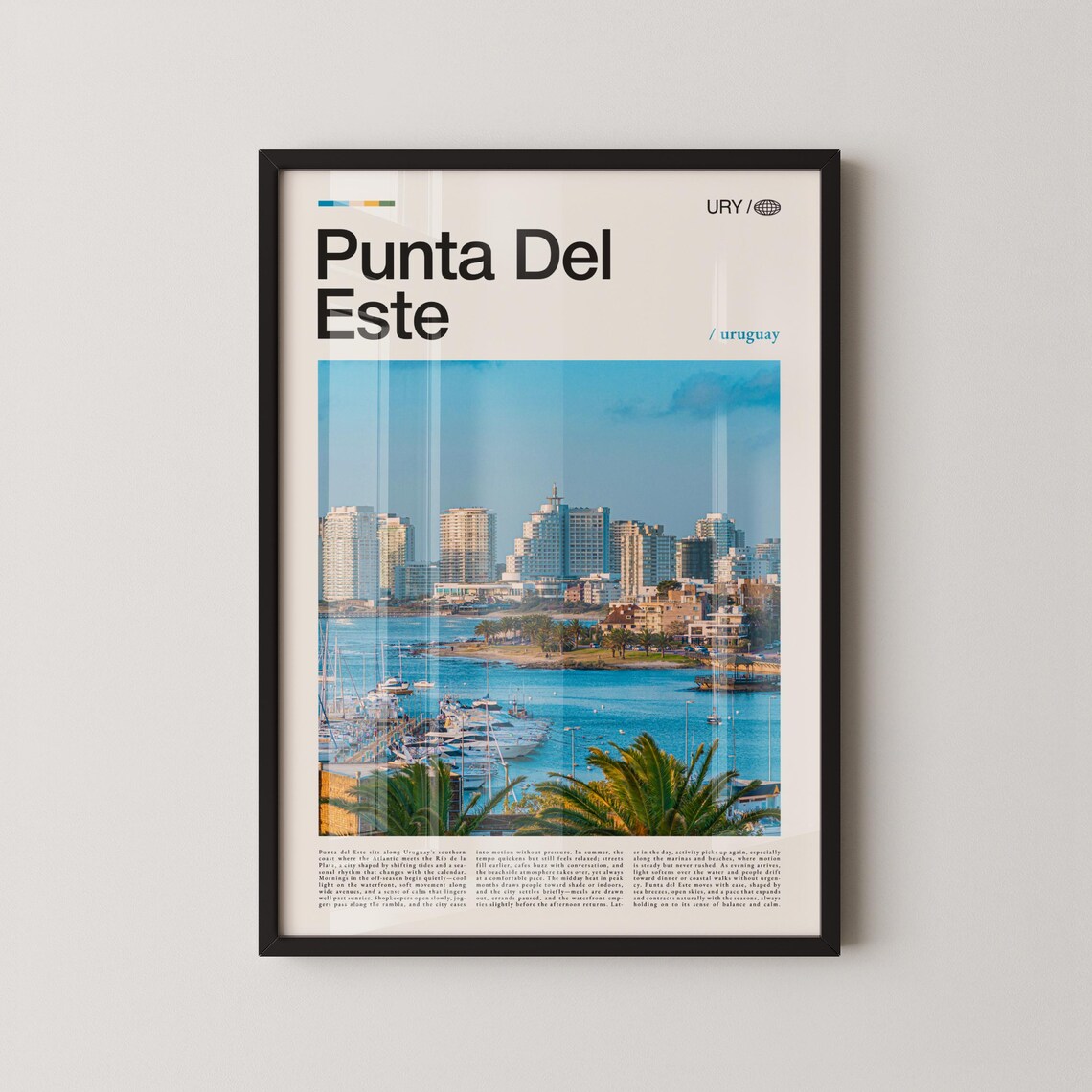 Punta Del Este Print Wall Art Poster Uruguay Beach Photography Coastal Resort Decor