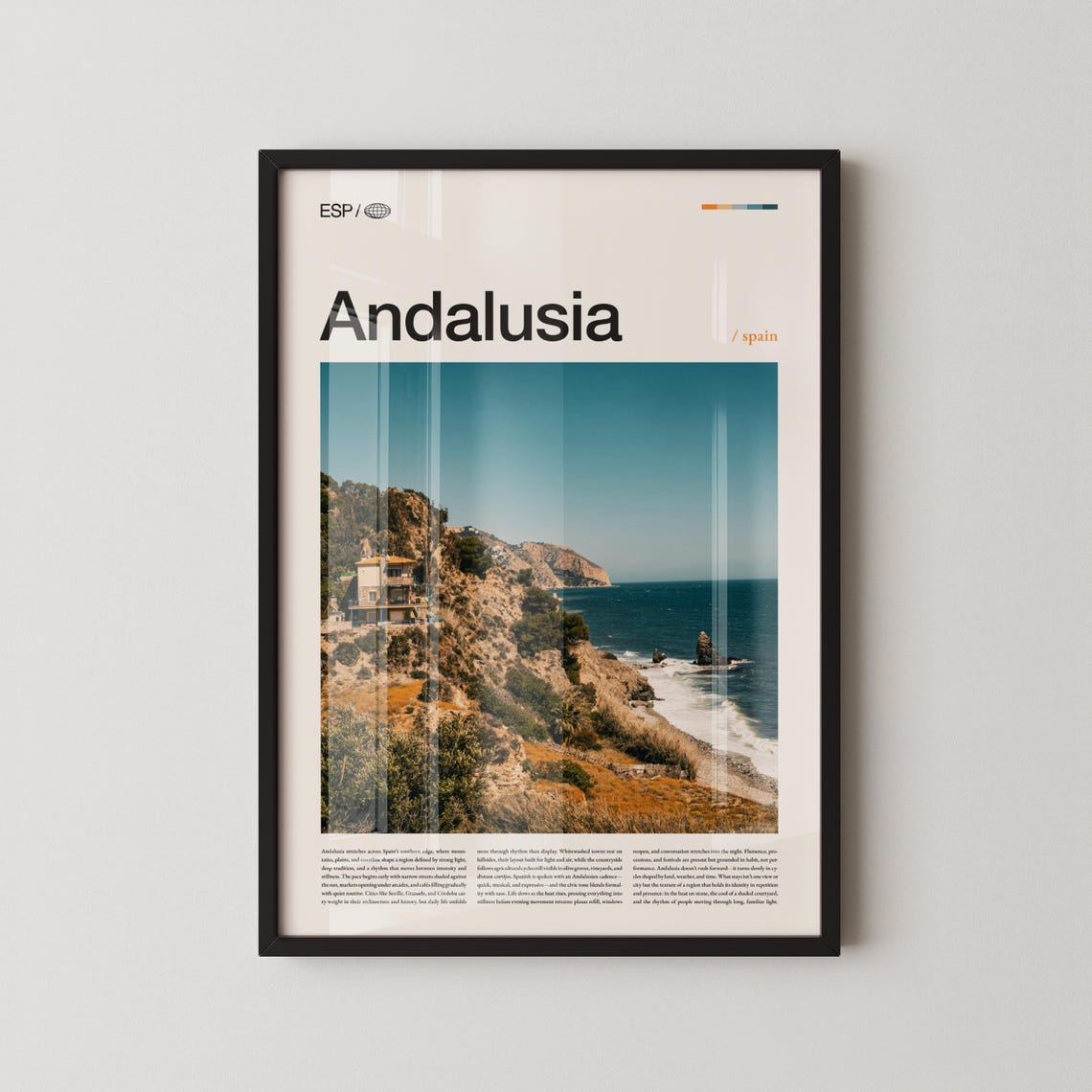 Andalusia Spain Mediterranean Coast Cliffs Travel Photography Poster