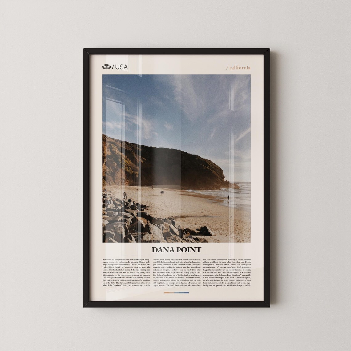 Dana Point California Rocky Shore Photo Travel Poster Beach Scene