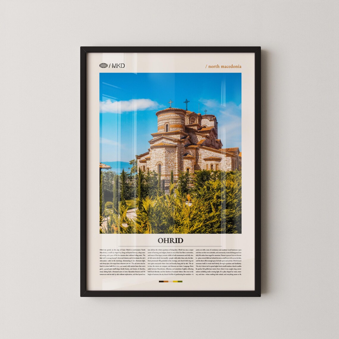 Ohrid North Macedonia Lake Church Stone Photography Travel Poster
