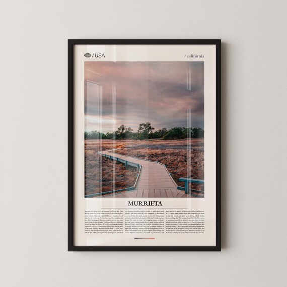 Murrieta California Wetland Boardwalk Path Sunset Sky Photo Poster