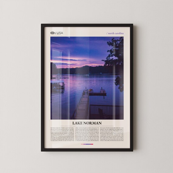 Lake Norman North Carolina Violet Sunset Dock Travel Photo Poster
