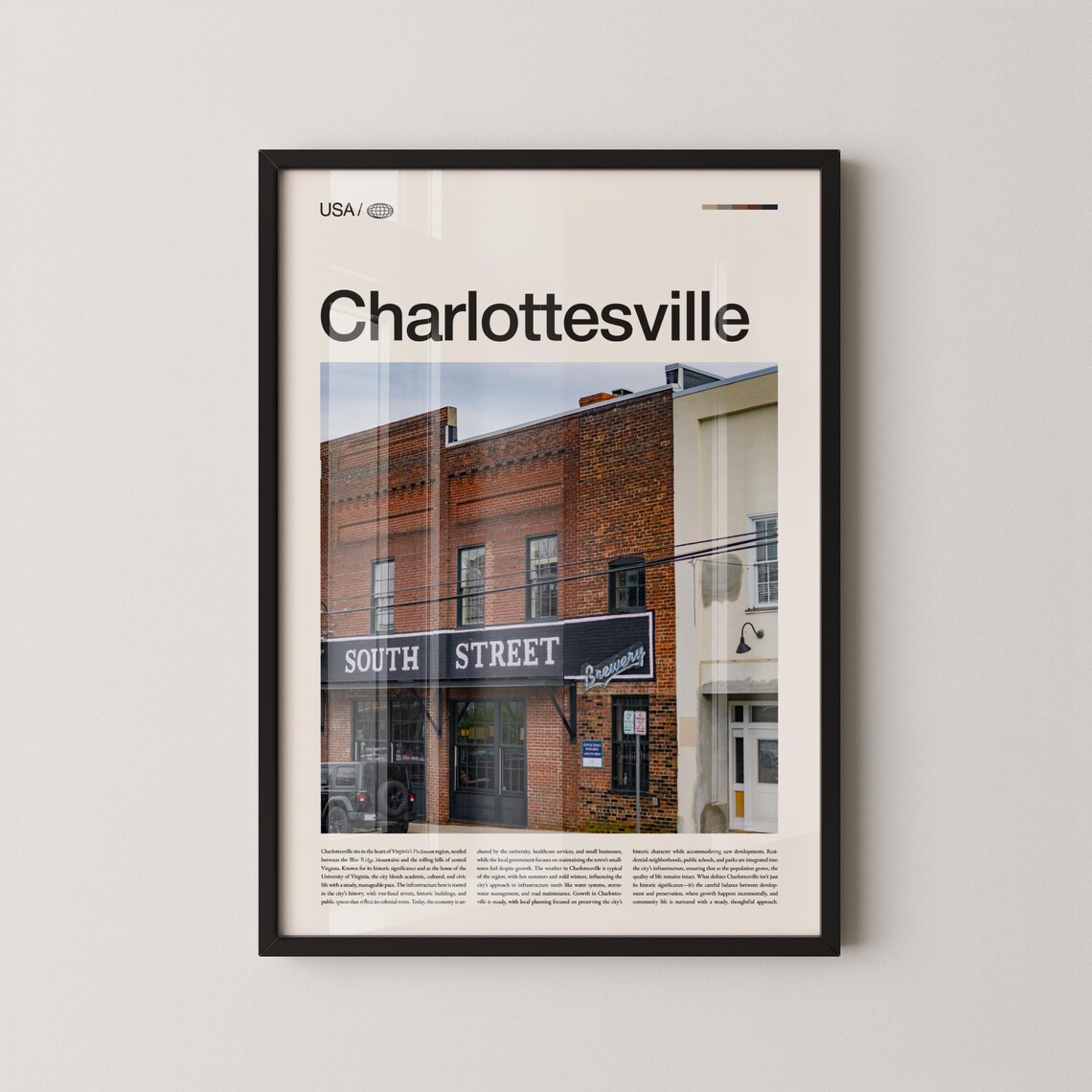 Charlottesville Virginia South Street Brewery Top Title Poster