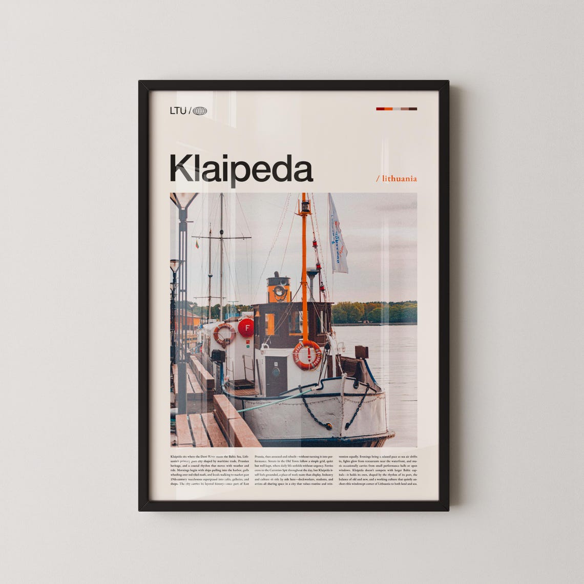 Klaipeda Lithuania Historic Harbor Ship Maritime Photo Poster