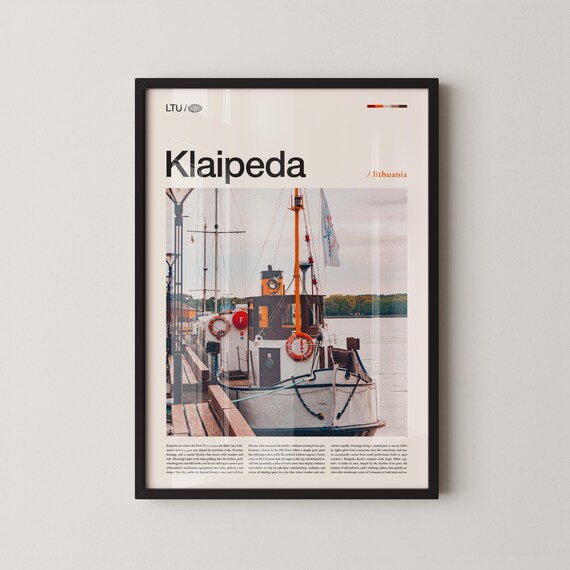 Klaipeda Lithuania Historic Harbor Ship Maritime Photo Poster