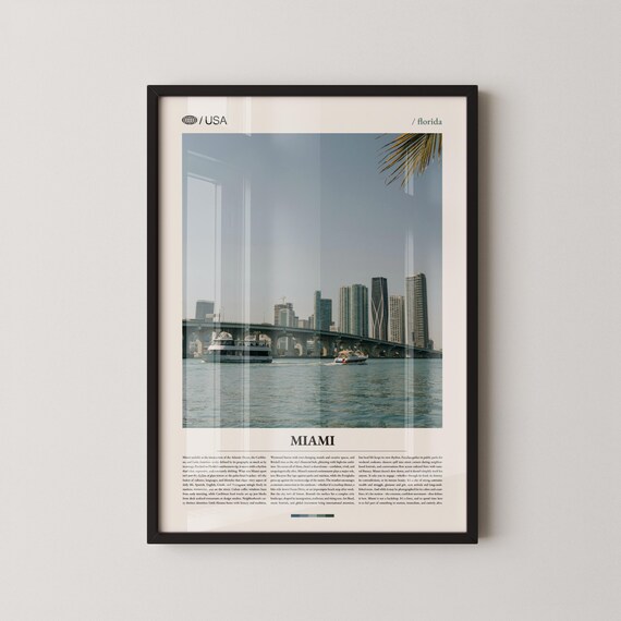 Miami Print Florida Wall Art Poster Photo South Beach Ocean Drive Wynwood Walls Biscayne Bay Little Havana