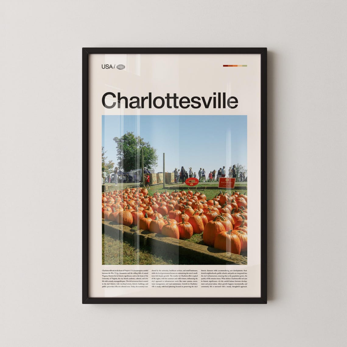 Charlottesville Virginia Autumn Pumpkin Harvest Travel Poster