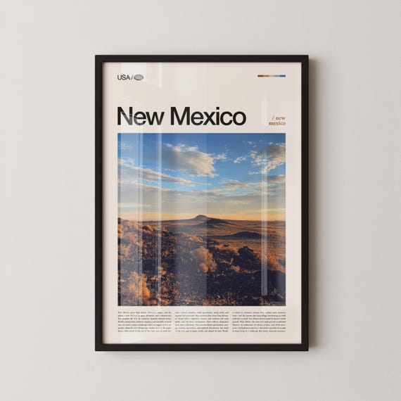 New Mexico Print Wall Art Desert Landscape Poster Southwest Scenery Photo High Decor Nature