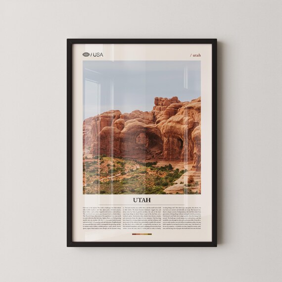 Utah Red Rock Canyon Towers Desert Landscape Photography Poster