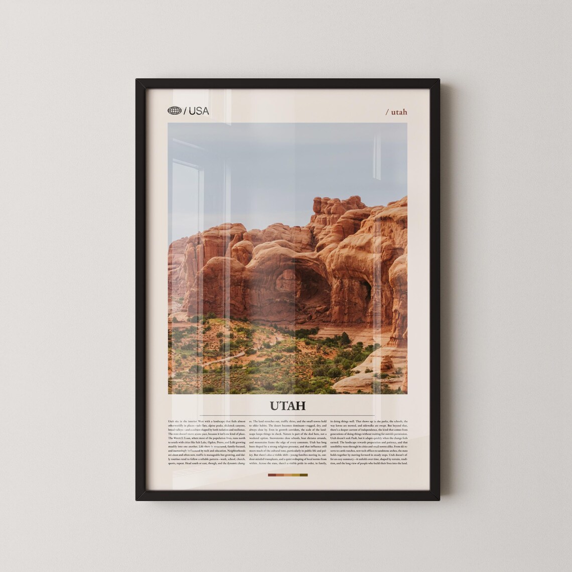 Utah Red Rock Canyon Towers Desert Landscape Photography Poster