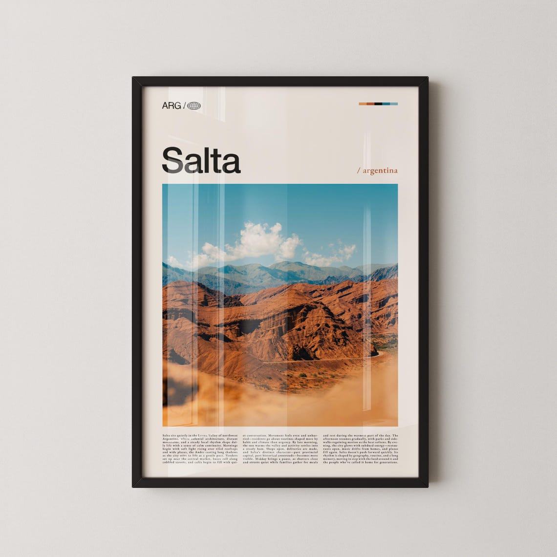 Salta Argentina Red Rock Canyon Andean Desert Landscape Poster