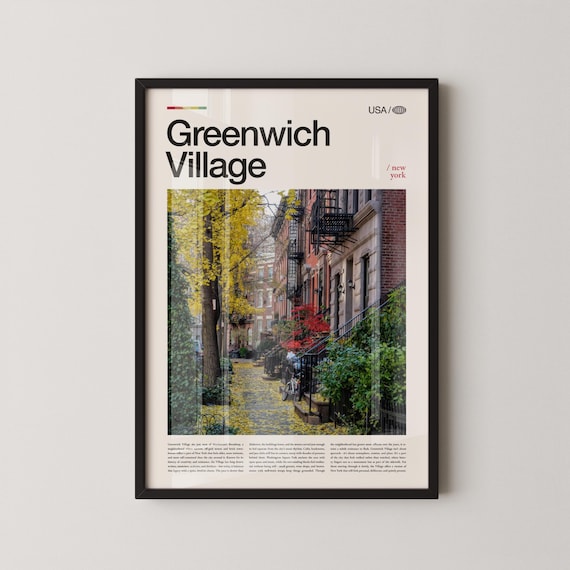 Greenwich Village Autumn Brownstone Street New York Photo Poster