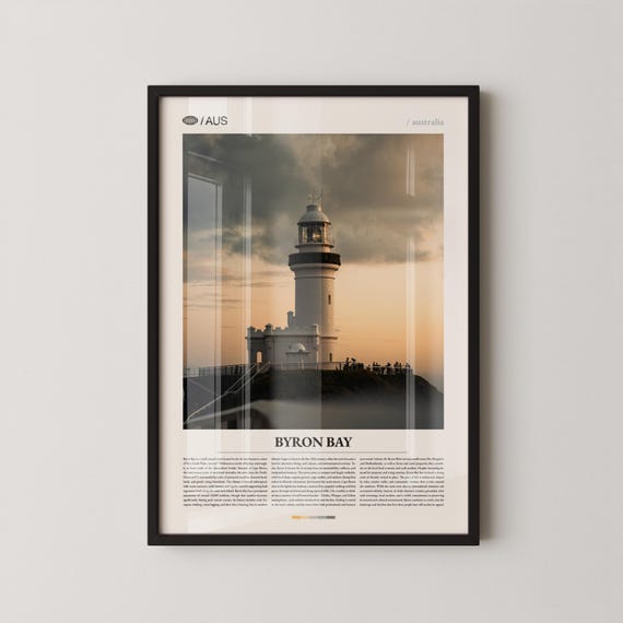 Byron Bay Print Wall Art Poster Photography Australian Coastal Town Surf Beach Decor