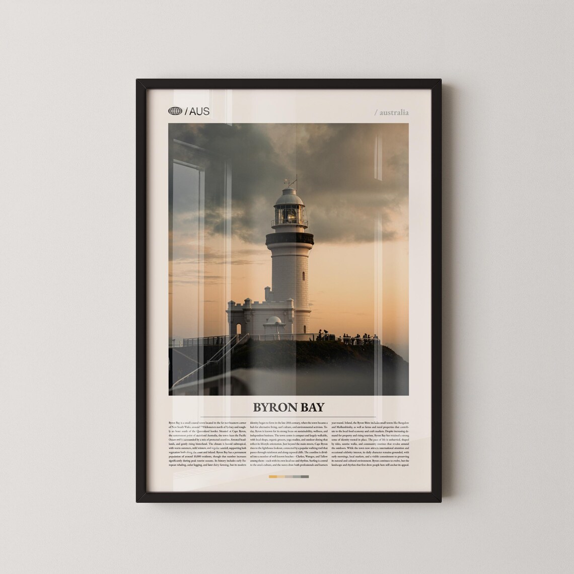 Byron Bay Lighthouse Golden Hour Coastal Landmark View Travel Poster