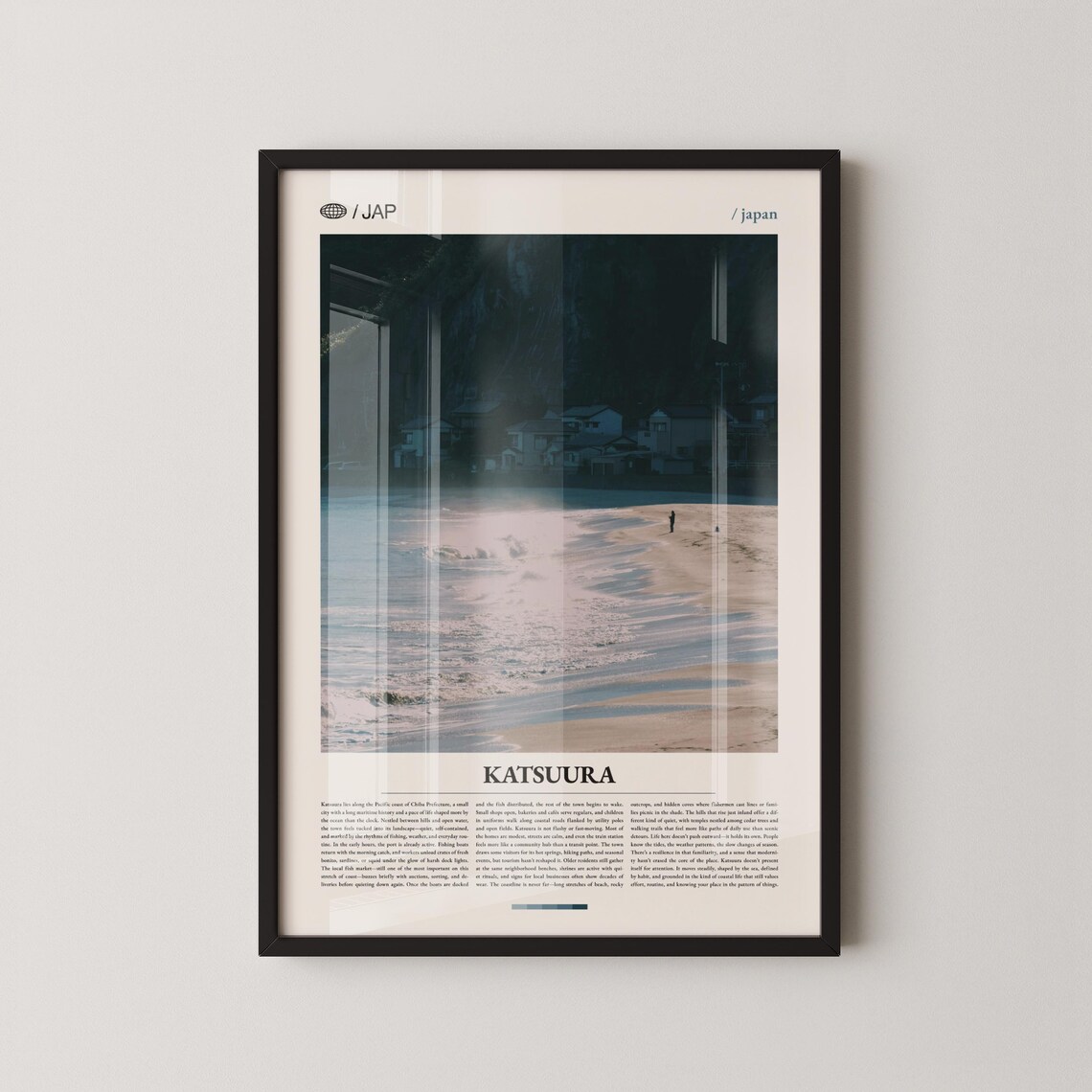 Katsuura Twilight Beach Fishing Town Japan Travel Poster Art