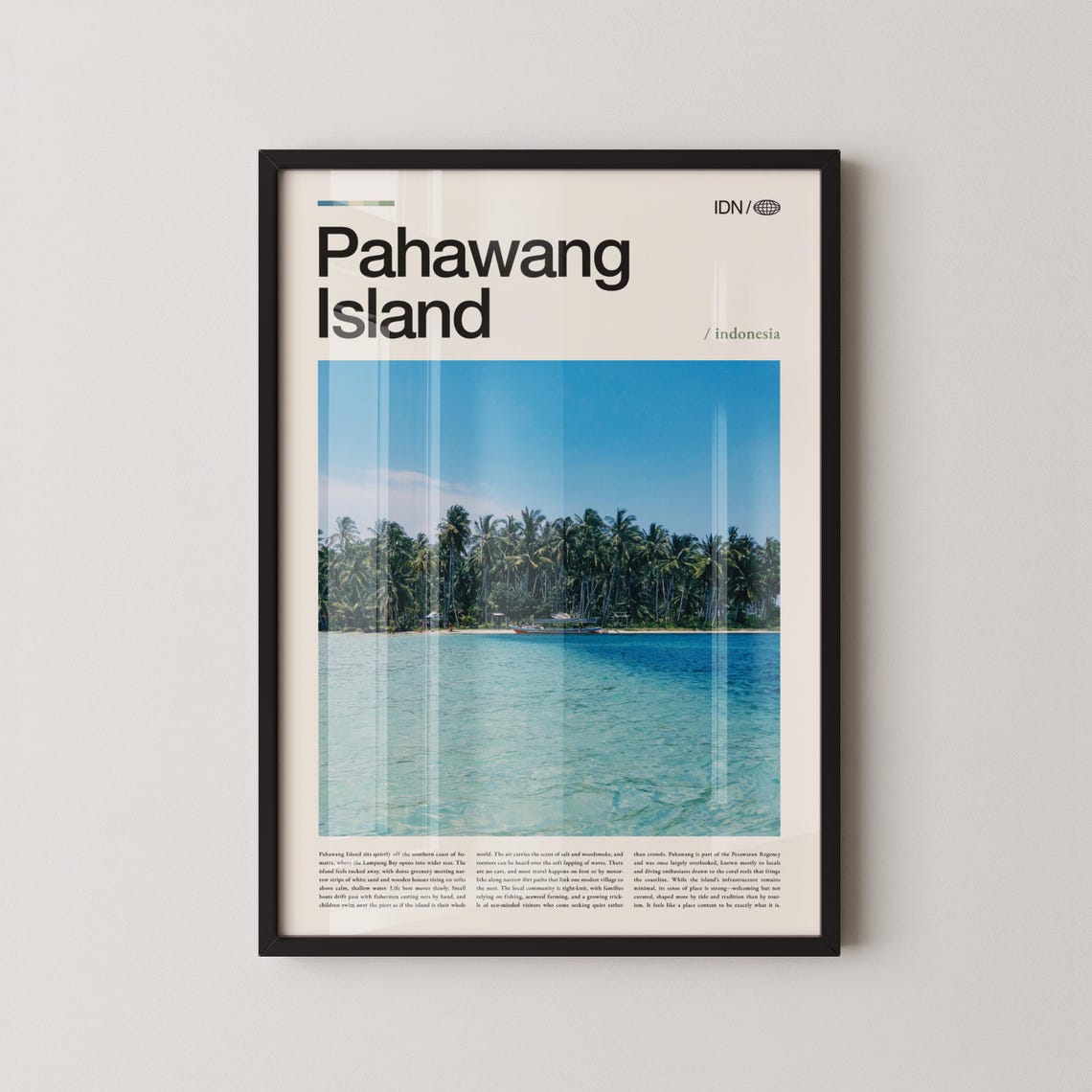 Pahawang Island Indonesia Tropical Beach Palm Tree Travel Poster