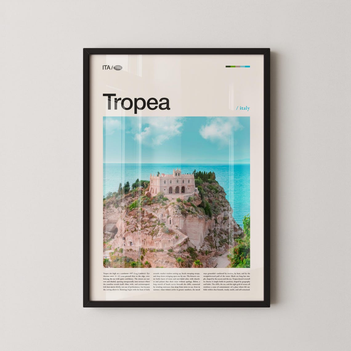 Tropea Italy Cliff Monastery Sea View Travel Photography Poster