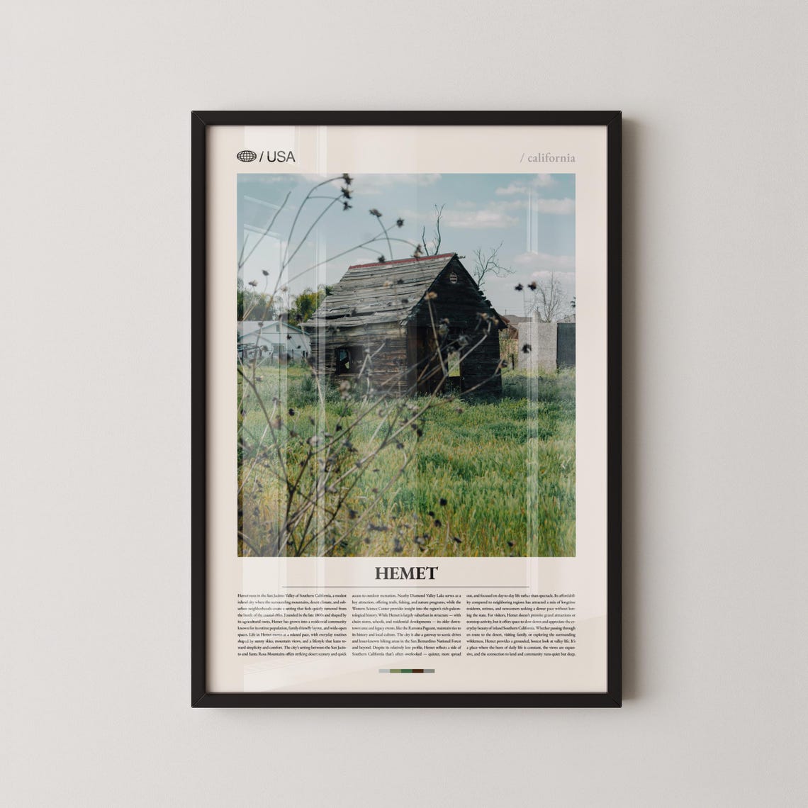 Hemet California Rustic Barn San Jacinto Modern Travel Poster
