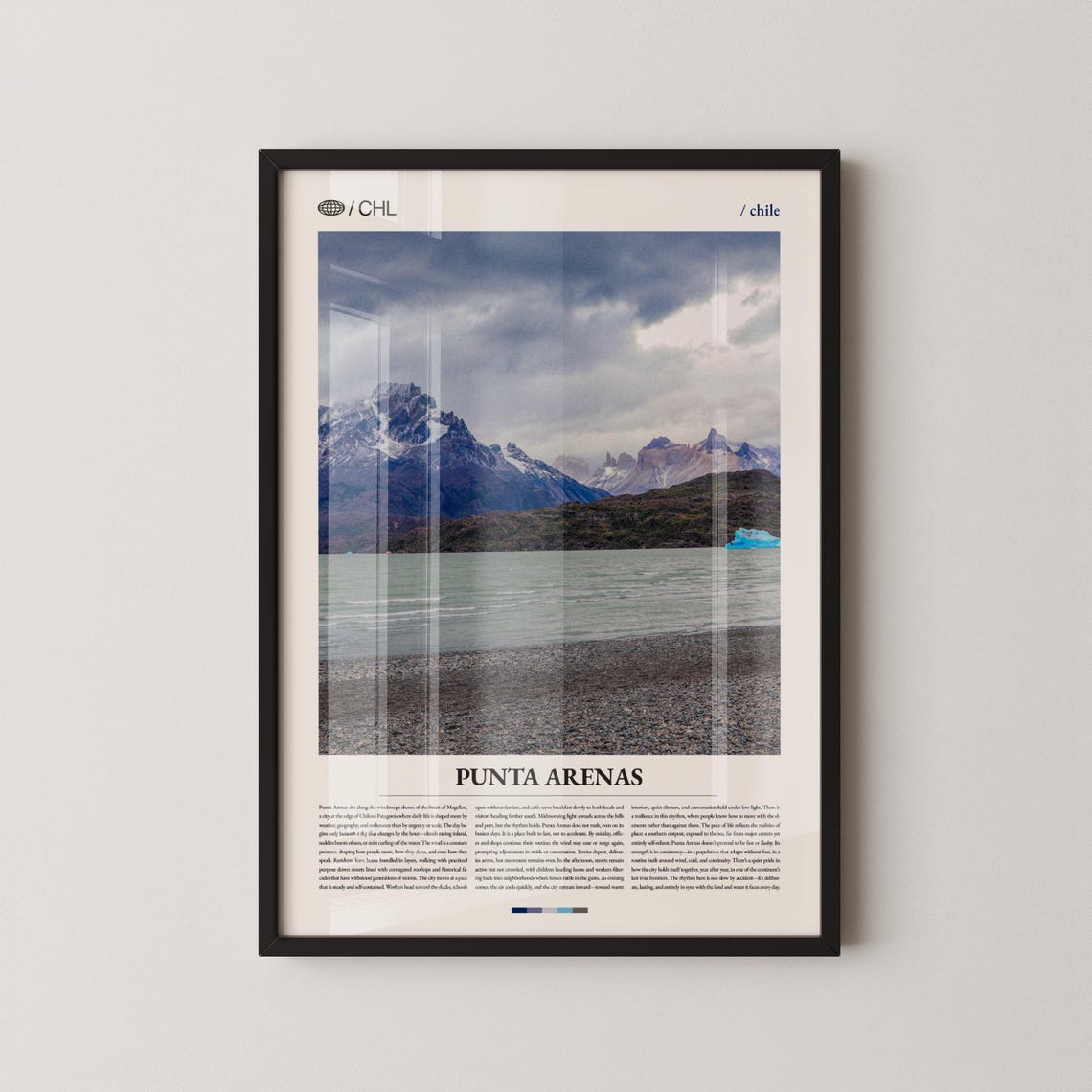 Punta Arenas Chile Patagonian Mountain Lake Travel Wall Poster