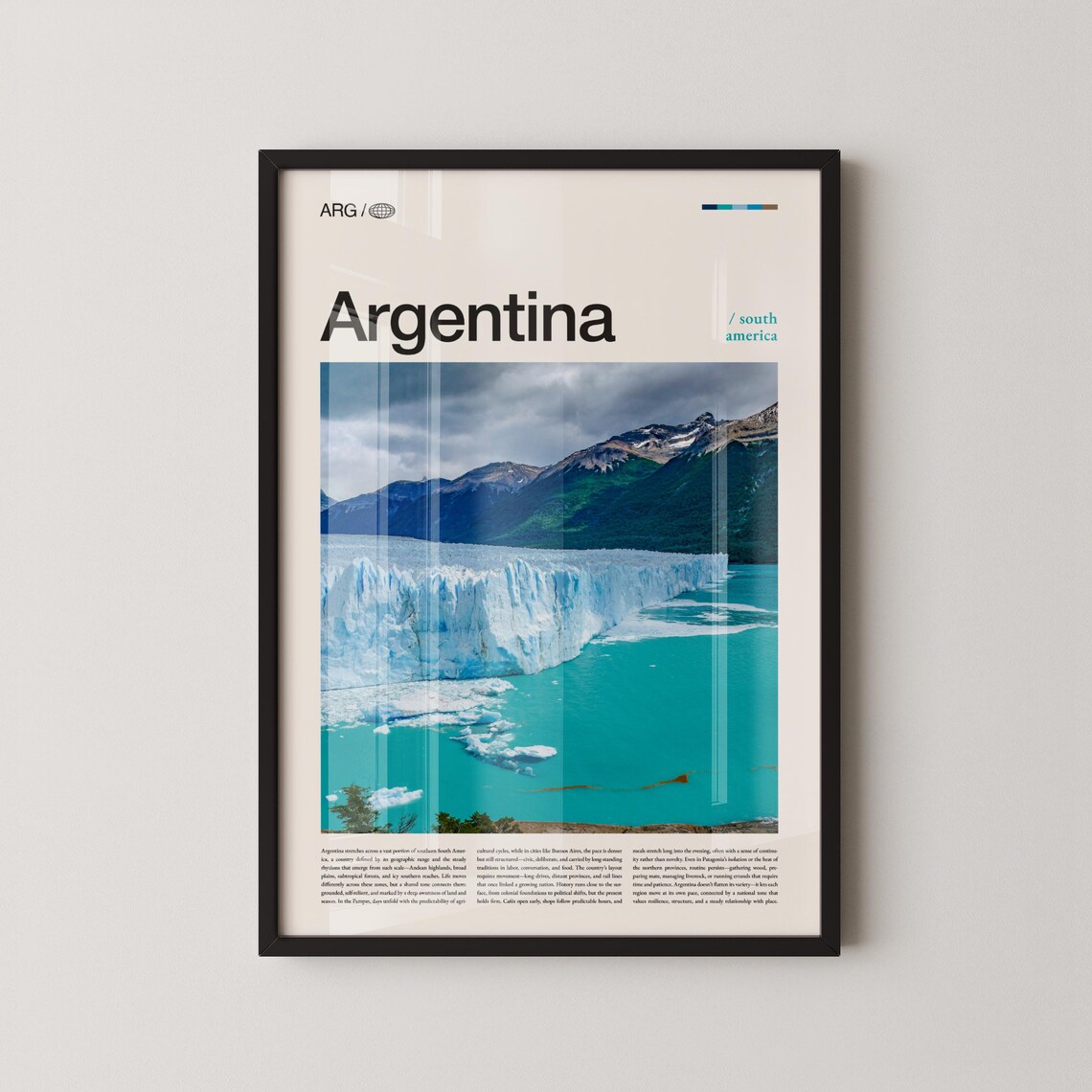 Argentina Glacier Patagonia South America Travel Wall Poster