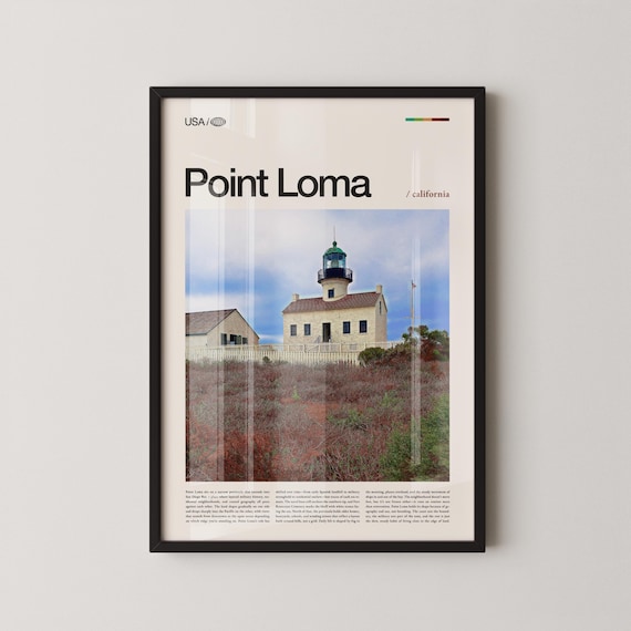 Point Loma Lighthouse San Diego California Coastal Travel Poster