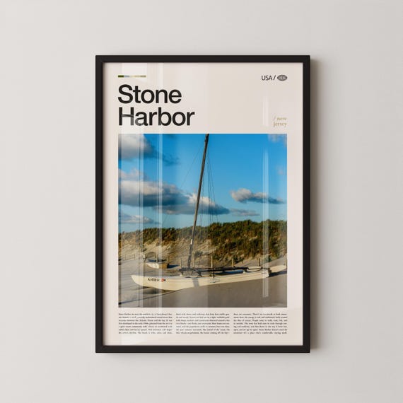 Stone Harbor Print New Jersey Wall Art Coastal Poster Beach Photo Shore Town Decor Atlantic Ocean Landscape